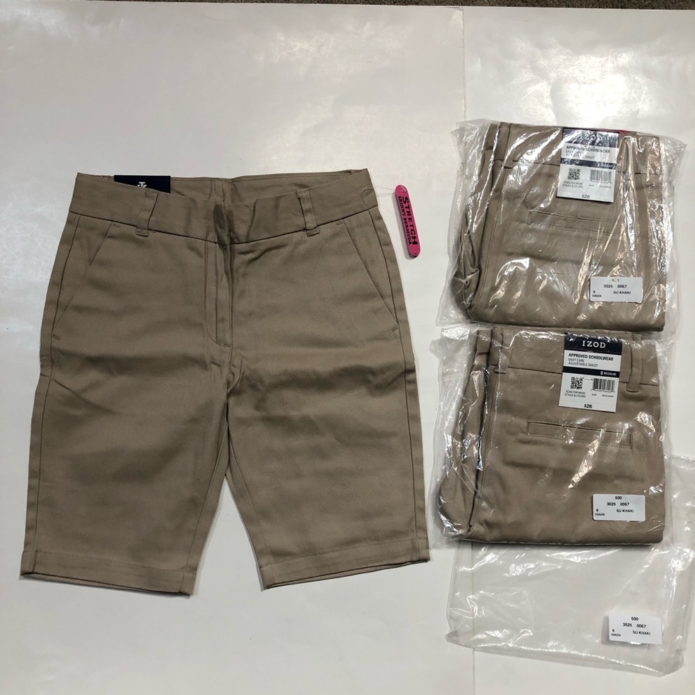 Izod Khaki Uniform Shorts (3 pairs)